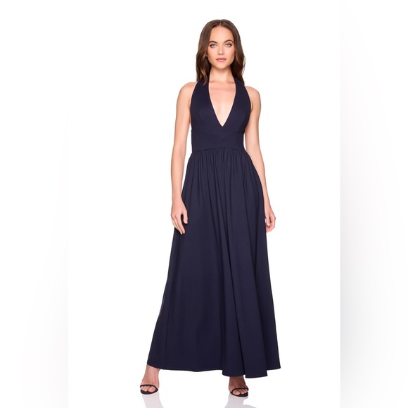 NEW Susana Monaco Halter Maxi Dress in Midnight Sz XL - Picture 1 of 10